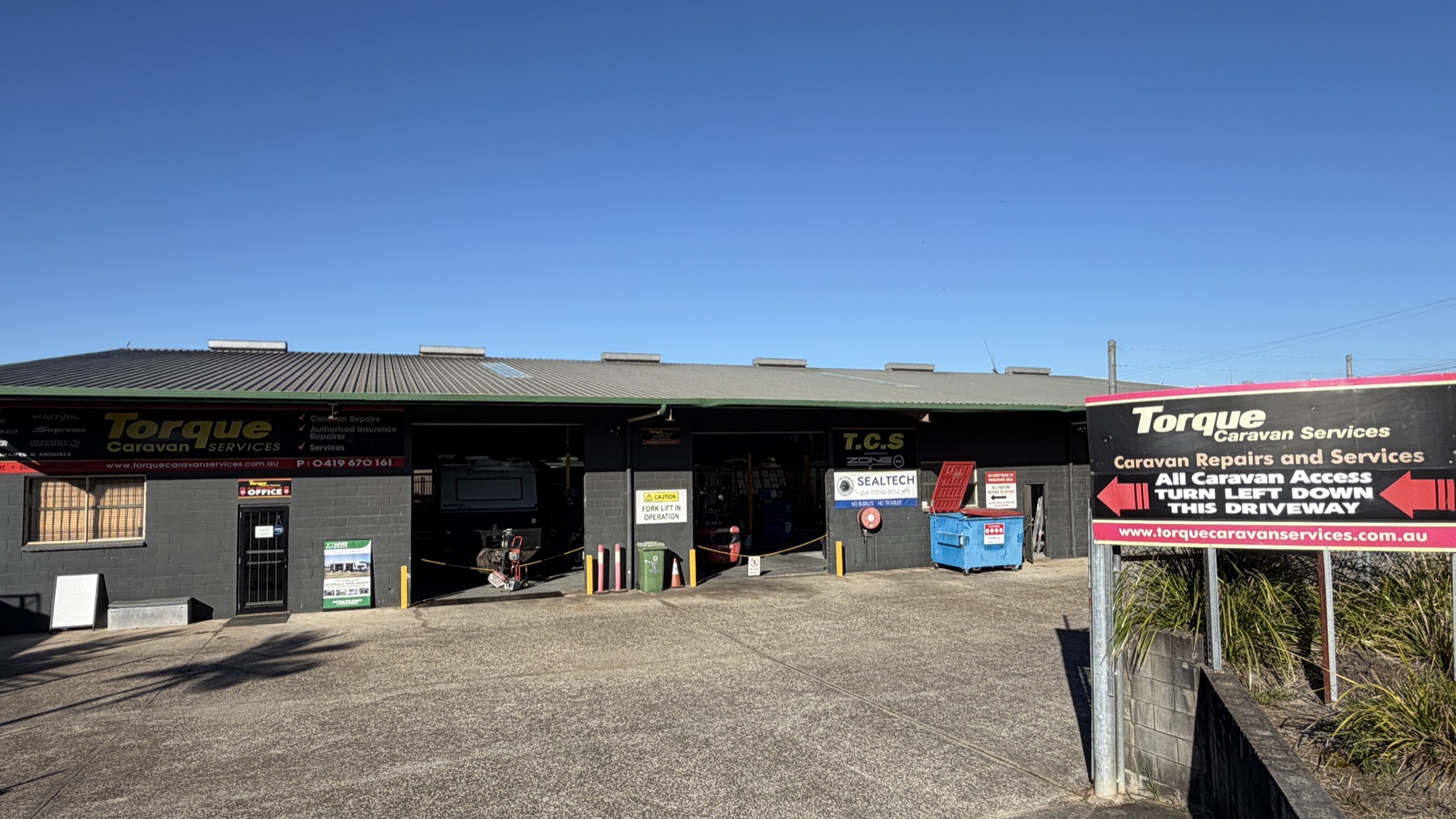 Torque Caravan Services workshop exterior